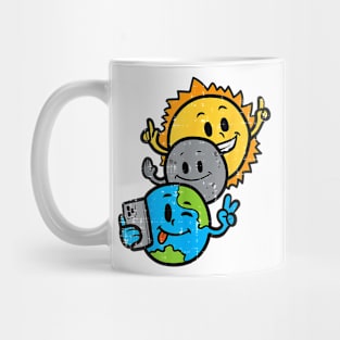 Selfie Earth Moon Sun Funny Total Solar Eclipse 2024 Gift For Boys Girls Kids Mug